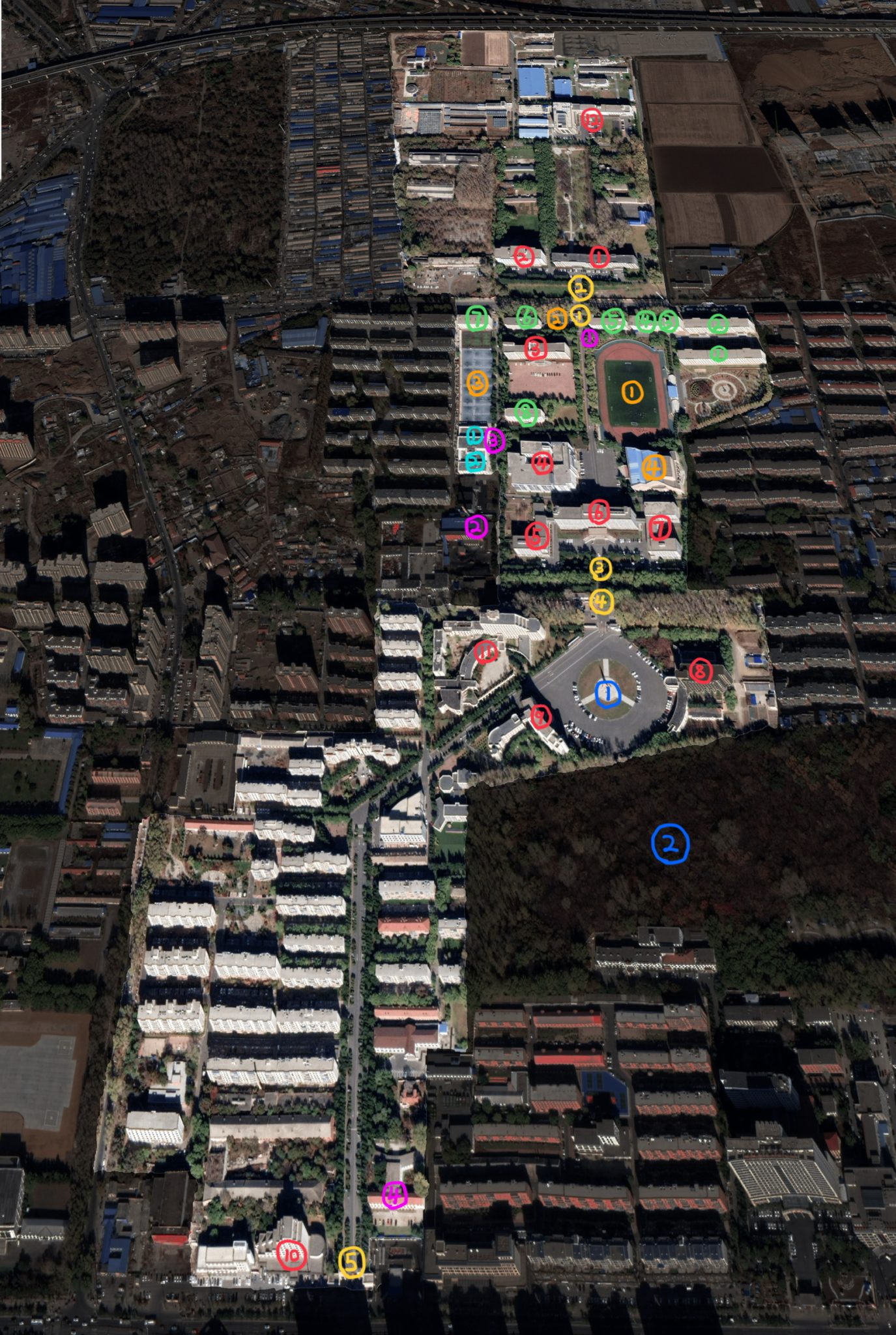 和平校区标记图(可以点击图像来缩放)